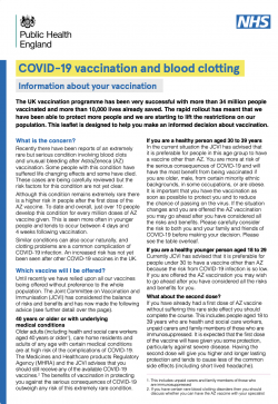 Covid vaccination and blood clots